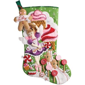 Bucilla - Sugarland Fairy - Felt Stocking Applique Kit 18&quot; Long