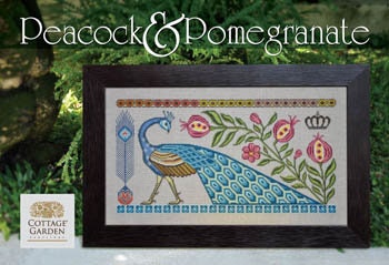 Cottage Garden Samplings-Peacock & Pomegranate