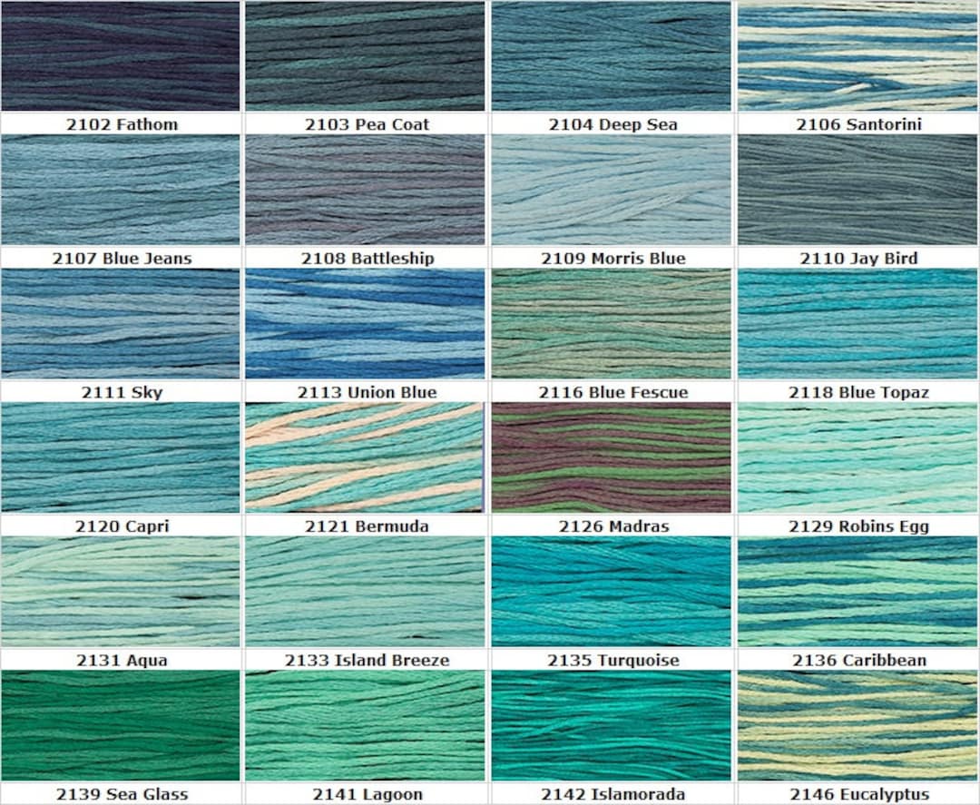 Weeks Dye Works 6-ply Floss, Colors 2102 Thru 2230 - Etsy