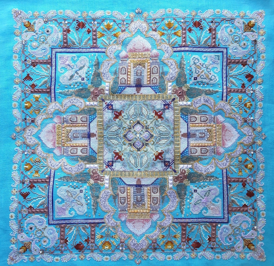 Chatelaine Design Taj Mahal Garden Chart Cross Stitch Etsy