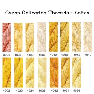 Caron Collection Soie Cristale, Impressions, Wildflowers - Colors 3064-4036 - Solid colored Embroidery Threads