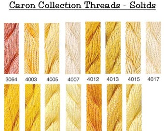 Caron Collection Soie Cristale, Impressions, Wildflowers - Colors 3064-4036 - Solid colored Embroidery Threads