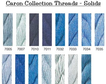 Caron Collection Soie Cristale, Impressions, Wildflowers - Colors 7005-7053 - Solid colored Embroidery Threads