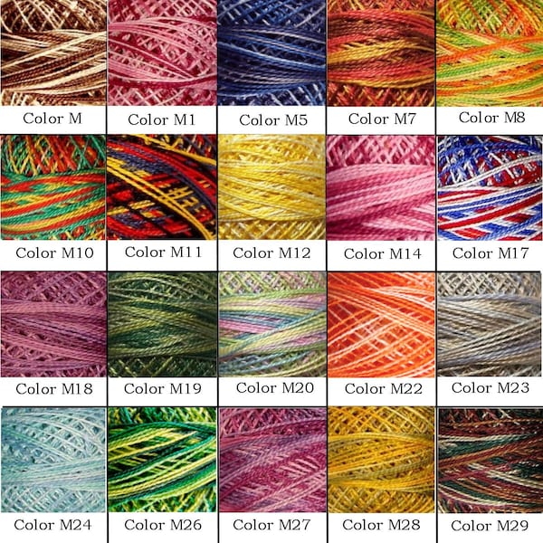Valdani Perle Cotton Balls/Variegated - Colors M thru M93, M800 thru M806, M1001, Sizes #5, #8, #12