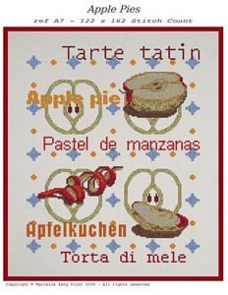 Filigram Apple Pies Cross Stitch Pattern Etsy