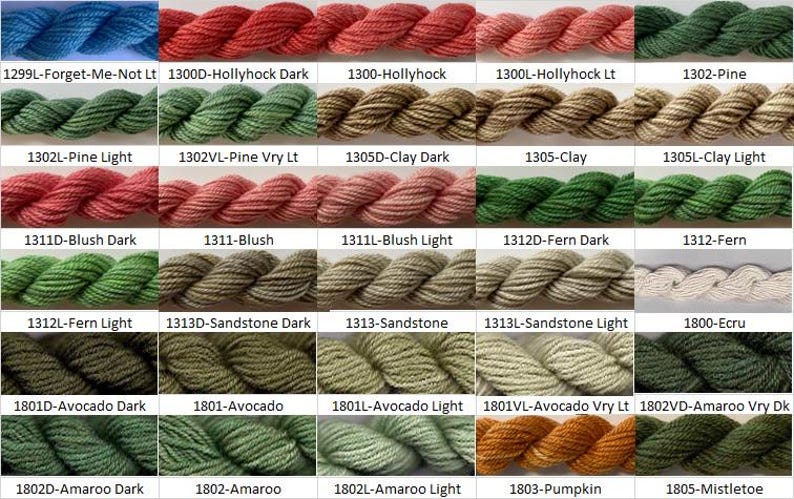 Jumbuck Silk/wool Embroidery Thread by Dinky Dyes - Colors 1255D-1805 ...