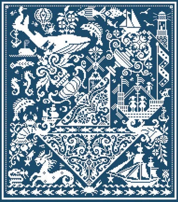クラフト・布製品 long dog samplers Long Dog Samplers - Fish 'n Ships - Cross Stitch Pattern - Etsy