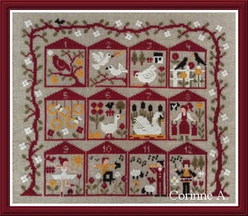 Jardin Prive'- 12 Days Of Christmas-New Cross Stitch Pattern