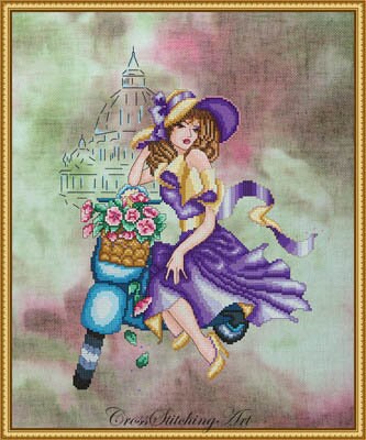 Cross Stitching Art-Violetta