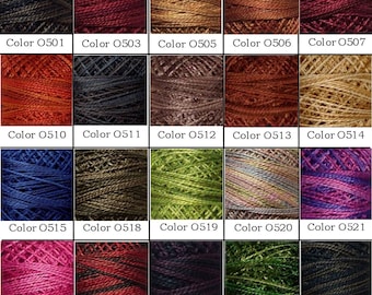 Valdani Perle Cotton Balls/Variegated Colors O12 thru O244, Size #5, #8, #12