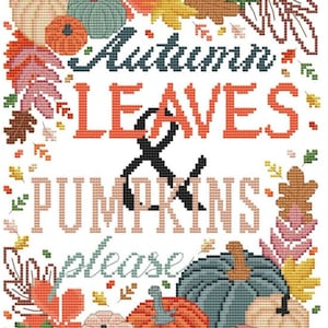 Erin Elizabeth - Autumn Leaves - Cross Stitch Pattern