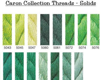 Caron Collection Soie Cristale, Impressions, Wildflowers - Colors 5043-5128 - Solid colored Embroidery Threads