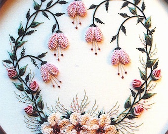 DK Designs Brazilian embroidery-#3822 Frosty Christmas Rose -Pattern with fabric & instructions or EdMar thread packets-Debbie Kelley