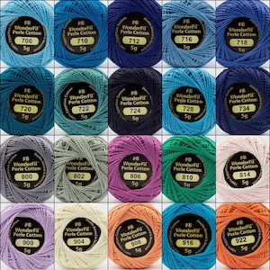 Eleganza/Wonderfil Size 8 Perle Cotton Colors 706-922 **Choose Color** - Solids