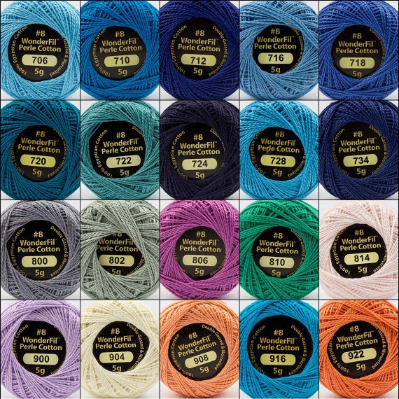 Eleganza/Wonderfil Size 8 Perle Cotton Colors 706-922 **Choose Color** - Solids