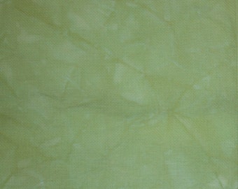 Hand-dyed 14 Ct, 16 Ct, 18 Ct Aida Cloth, PISTACHIO - Garibaldi's Needle Works - choose count & size (GREEN)