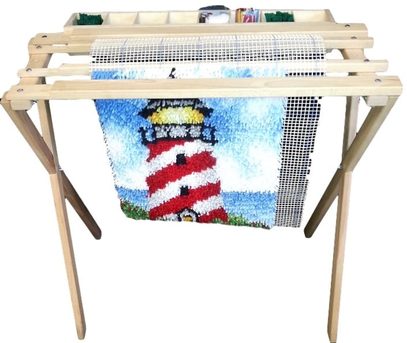 Frank A Edmunds Floor Standing Rug Hooking Frame Latch Hook Etsy Canada