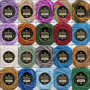 Eleganza Thread 8wt Perle Cotton Colors 1001-1020 **Choose Color**
