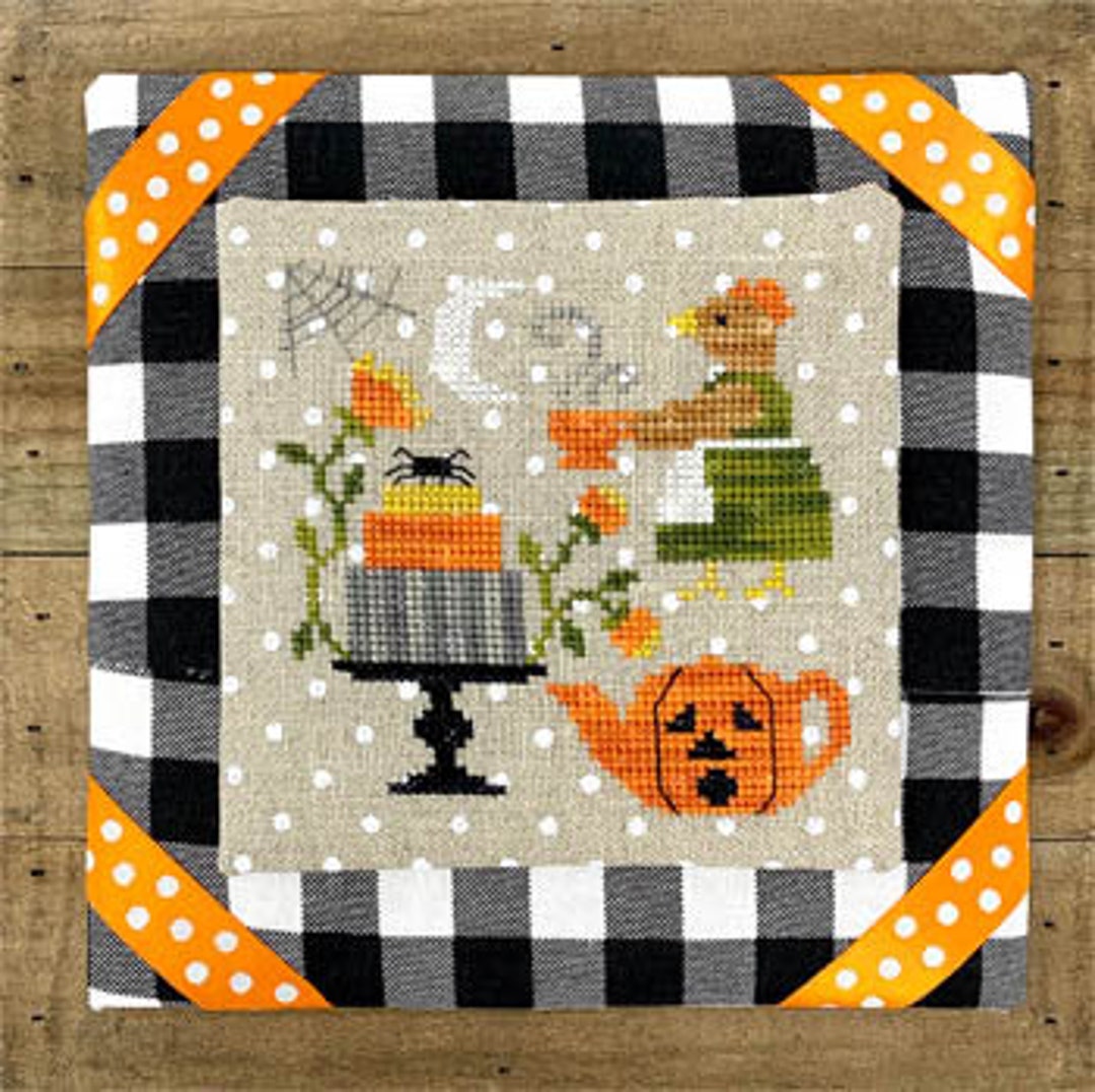 Tiny Modernist - Hen's Halloween Tea - Cross Stitch Pattern - Etsy