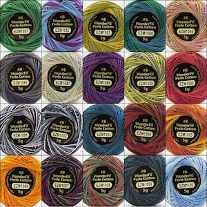 Eleganza/Wonderfil Size 8 Perle Cotton Colors 1081-1000 **Choose Color**