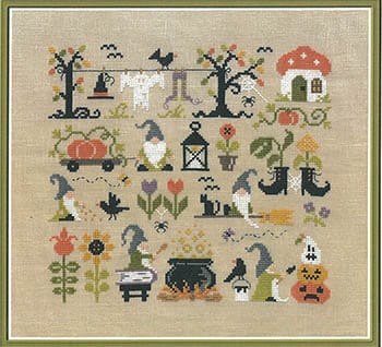 Jardin Prive'-Halloween Chez Les Gnomes-New Cross Stitch Pattern