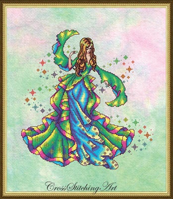 Cross Stitching Art-Iris, The Rainbow Maiden