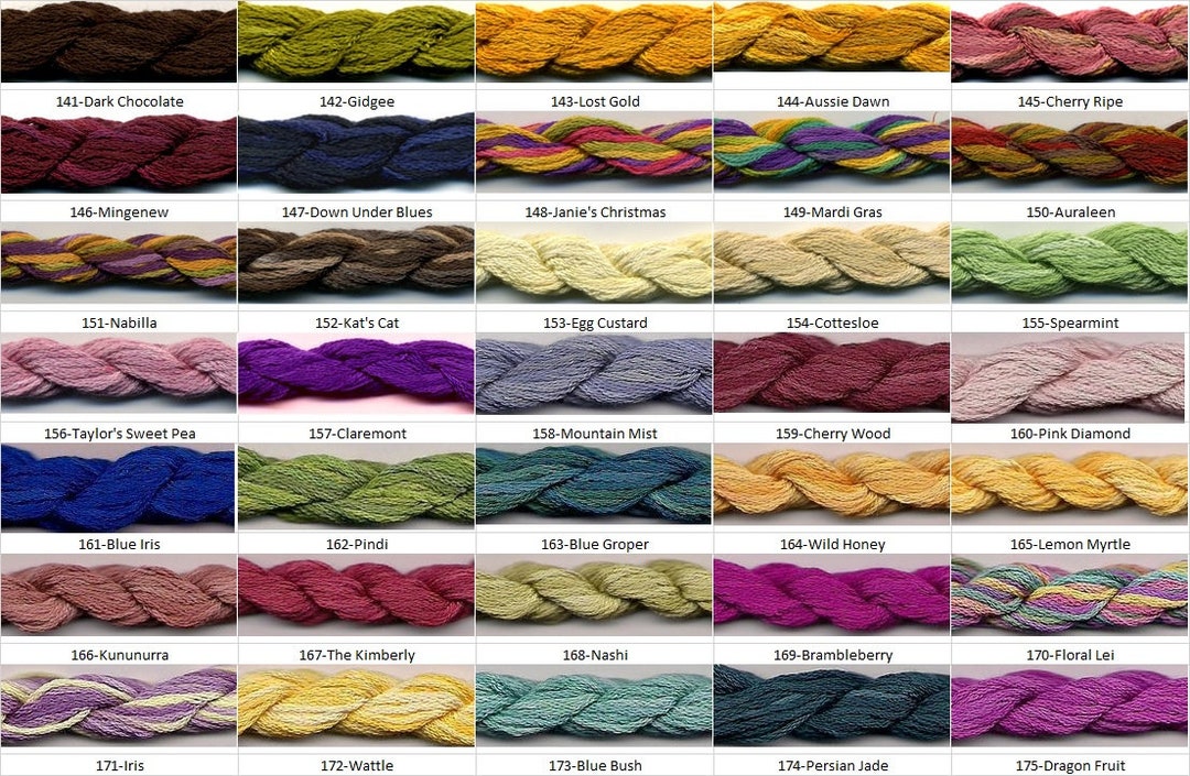 Dinky Dyes Stranded Silk Floss - Colors 141-210 - Etsy