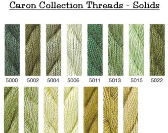 Caron Collection Soie Cristale, Impressions, Wildflowers - Colors 5000-5034 - Solid colored Embroidery Threads