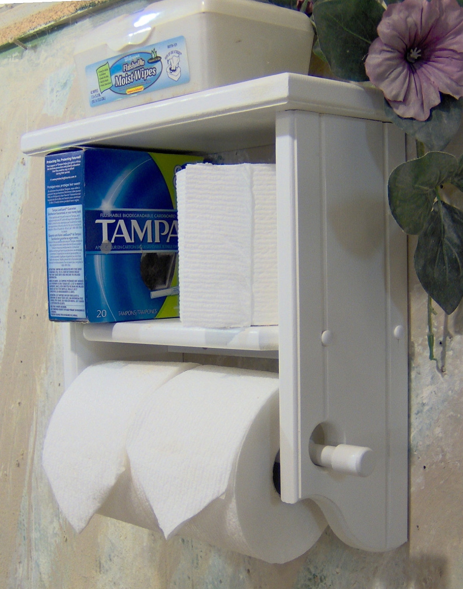 Toilet Paper Holder White Shelf and Four Roll Shelf Etsy