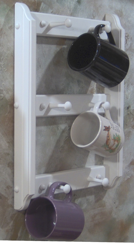 Tassenregal für Kaffee Tee 6 Tassen Weiß