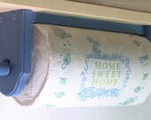 Paper towel holder wall under cabinet wood Country blue