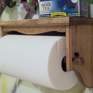 Suporte para toalha de papel prateleira parede madeira maciça avental americano antigo