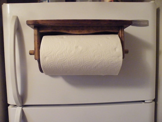 Solid Oak Paper Towel Holder Under Cabinet Mount