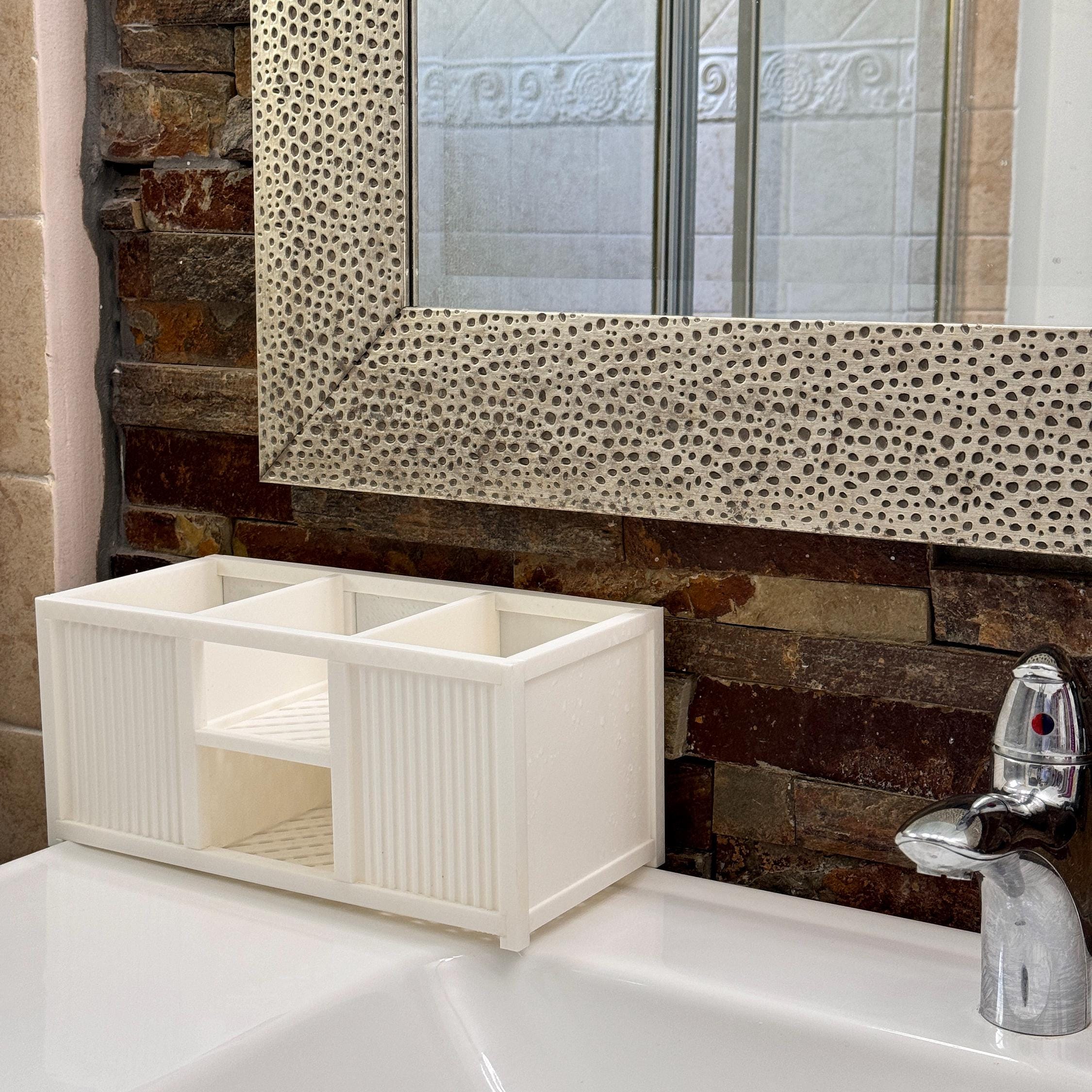 Bathroom Shelf Organizer for Vanity Counter, 4-section Storage