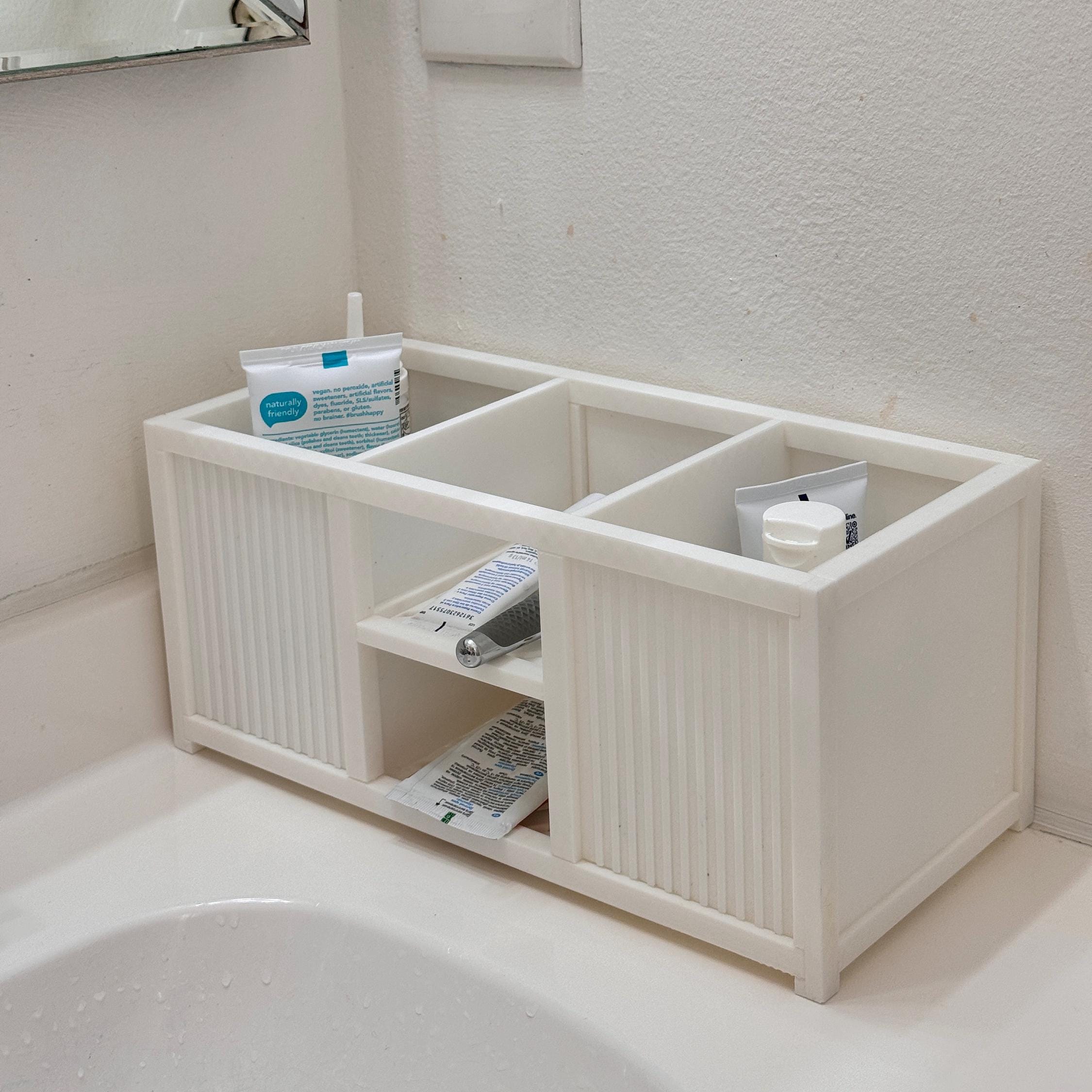 Bathroom Shelf Organizer for Vanity Counter, 4-section Storage
