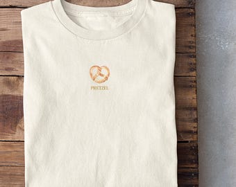 Eenvoudig mini-pretzel logo T-shirt, kleine print op de borst