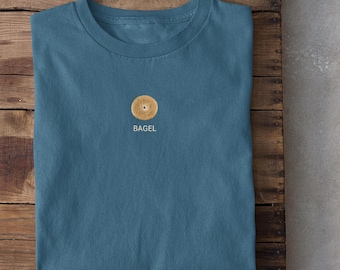 T-shirt graphique bagel simple : chemise unisexe pour gourmets en coton