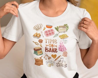 T-shirt en jersey unisexe Time to Bake : chemise pour les amateurs de pâtisserie