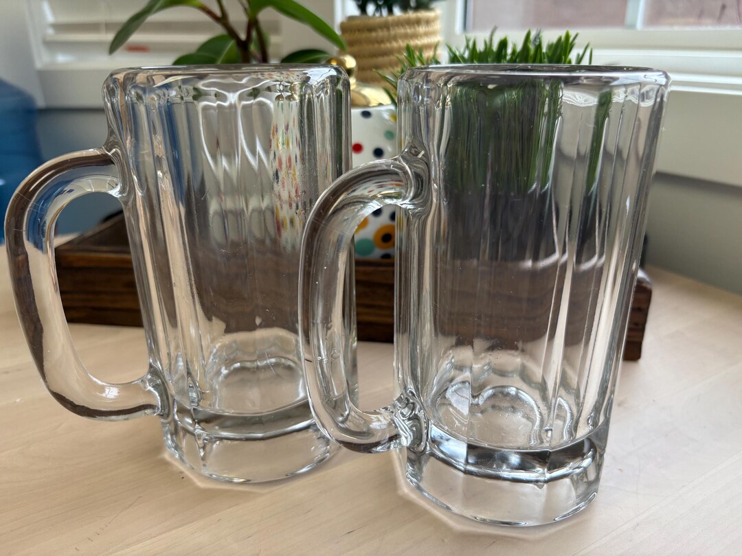 Libbey Ribbed Glassware 2 Libbey Occasions 10 Ribbed Glass Heavy 16oz Beer Mug Stein Root Beer ...