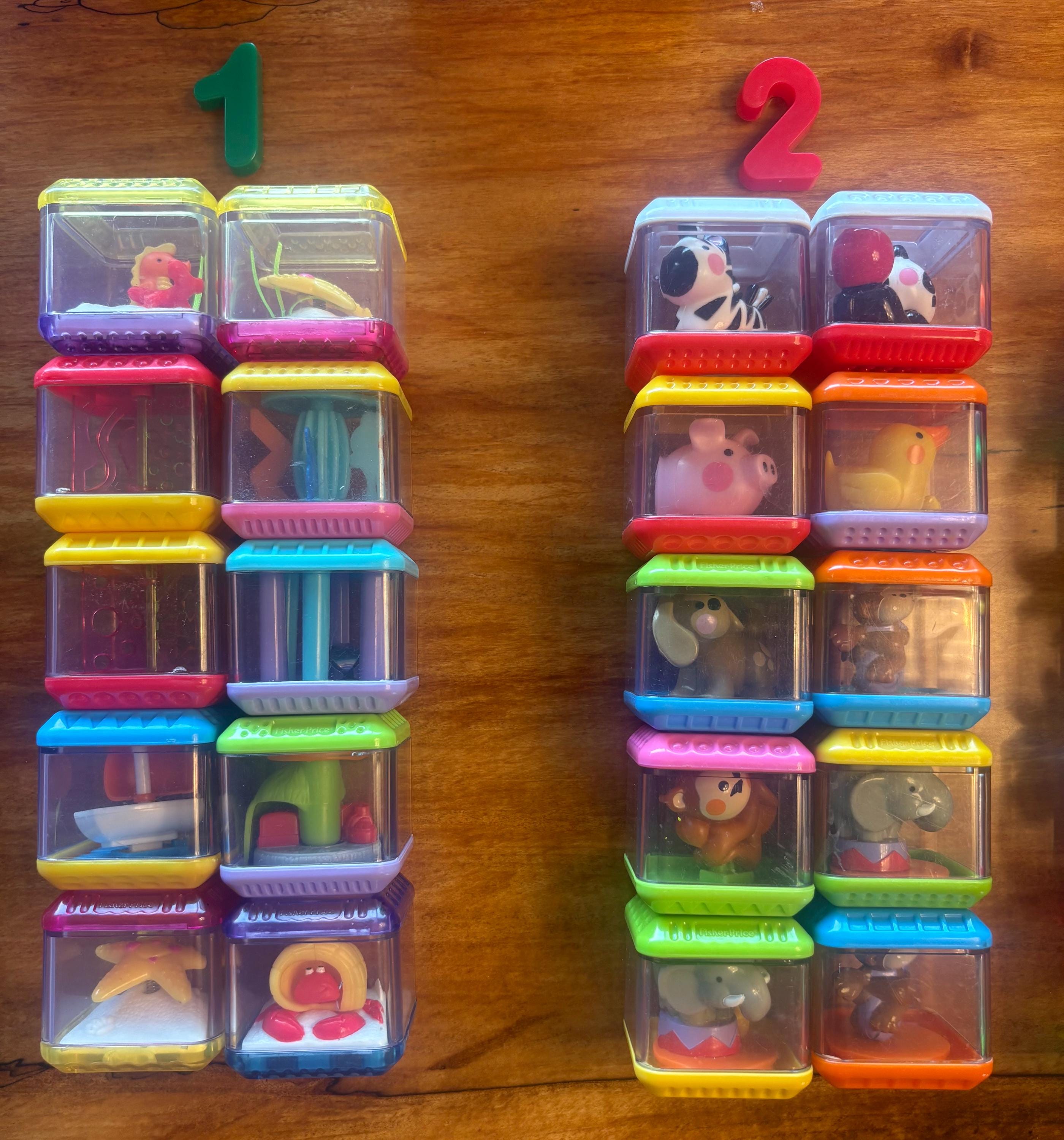 Fisher Price Peek-a-boo Sensory Toy Blocks From Early 2000s