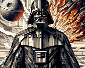 Geometric Dark Lord Art Print - Galactic Wars Digital Artwork (3 sizes)