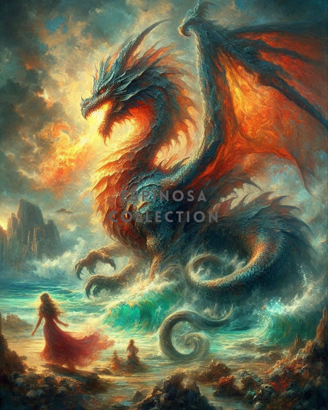 Majestic Dragon Wall Decor - Fantasy Art Print (3 Sizes) - Etsy