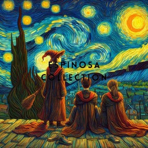 Van Gogh Style Magic World Starry Night inspired Digital Art Print (3 sizes)