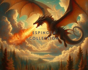 Fire-Breathing Dragon - Epic Fantasy Digital Art Print (3 sizes)