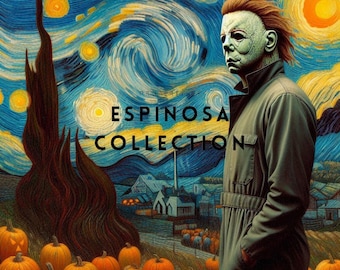 Starry Night Halloween Fusion - Serial Killer Digital Art Print (3 sizes)