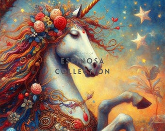 Vintage Unicorn Wall Decor - Printable Enchanted Art for Nursery or Home (3 sizes)
