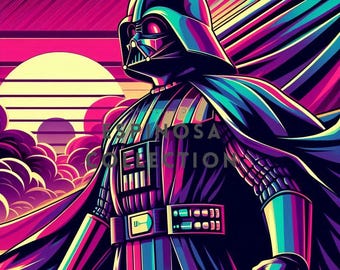 Retro Dark Lord Sunset Digital Art Print (3 sizes)