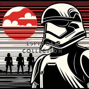 Star trooper Sunset - Galaxy Wars Digital Art Print (3 sizes)