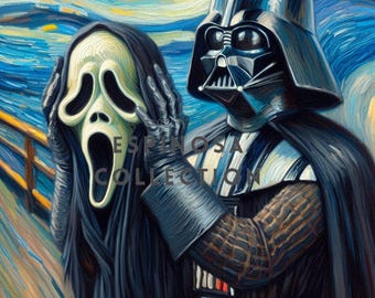 Starry Scream: Dark Lord Meets The Scream - Digital Art Print (3 sizes)