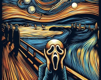 The Scream of Van Gogh - A Starry Night Fusion - Digital Art Print (3 size files)